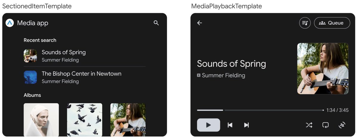 AndroidDev's tweet photo. We just unveiled new possibilities for apps in cars at #GoogleIO! From Gemini in-car to new Car App Library templates and beta app categories, you can boost your car apps with updates for weather, media, and much more.

Build even better apps for the road 🚗➡️ https://t.co/5WSl8IrmzP