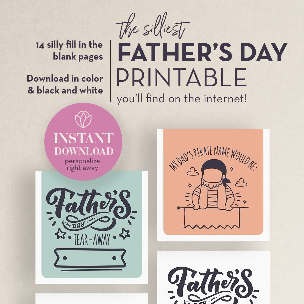 Treat Dad to some silly fun with our printable booklet! It's full of laughs with silly questions like, "What would your Father's pirate name be?" and draw your father's favorite outfit, this project is sure to get some smiles from the whole family. 

citymomcollective.etsy.com/listing/152746…