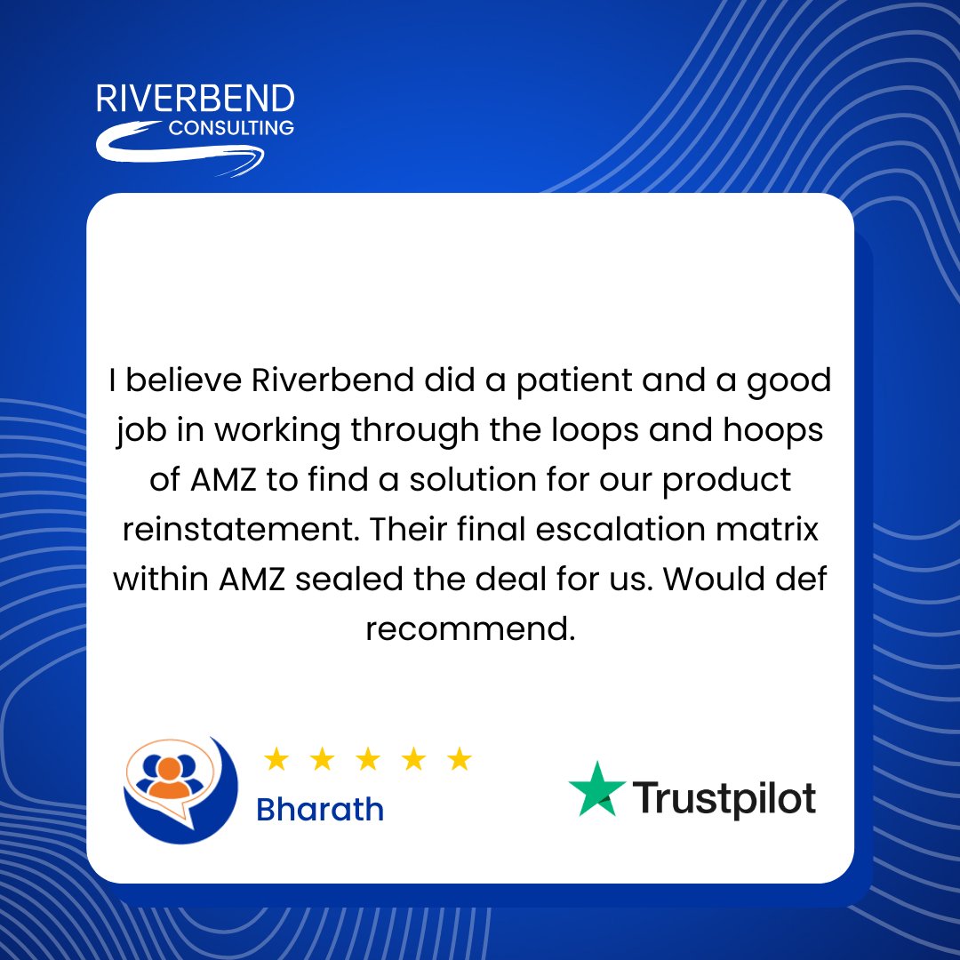 RiverbendConsul's tweet image. Another ⭐️⭐️⭐️⭐️⭐️ win!

When Amazon throws up roadblocks, we know how to navigate them—strategically and by the book.

#AmazonSellers #FBAHelp #SellerSupport #RiverbendConsulting #Trustpilot