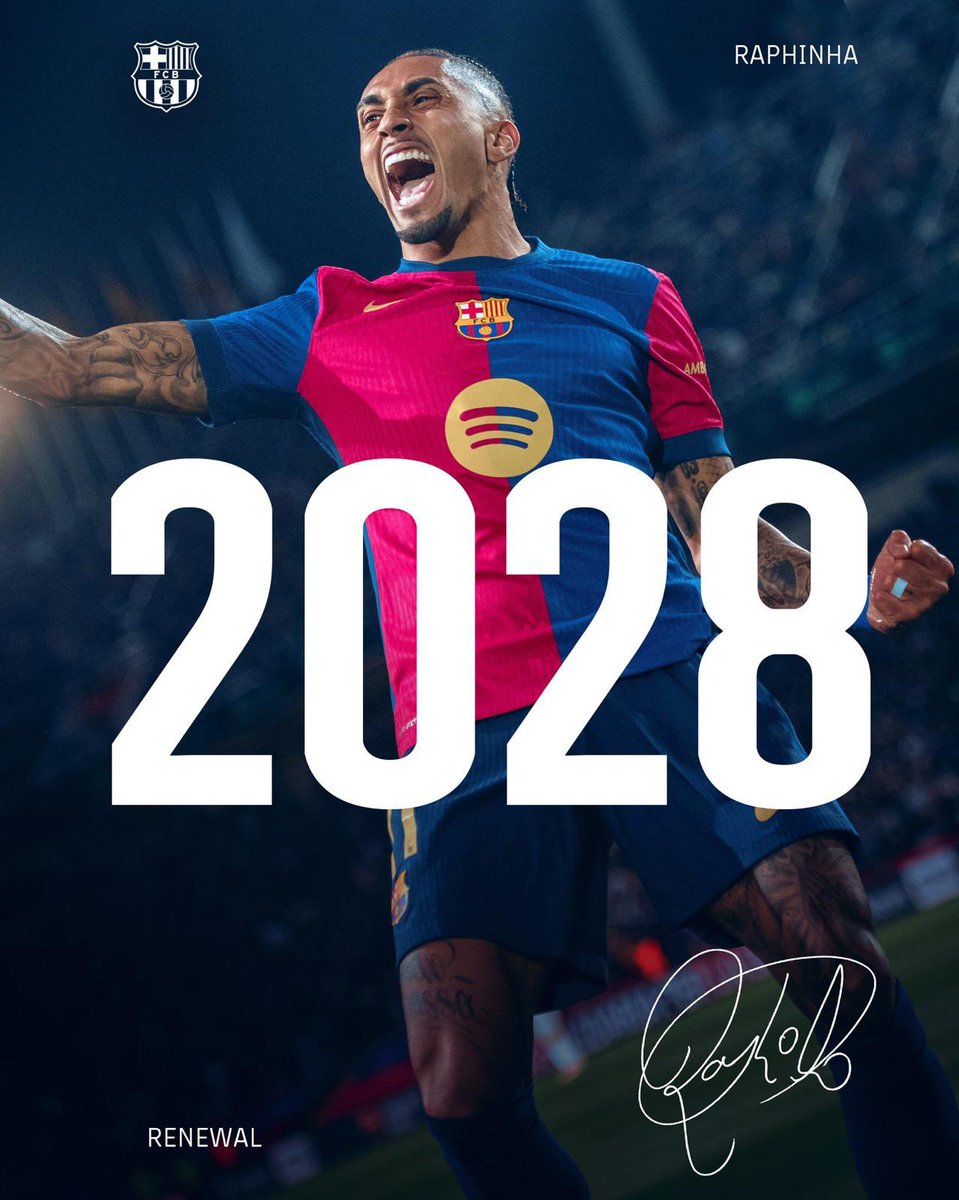 🚨🔵🔴 Official, confirmed. Raphinha signs new long term deal at Barcelona until June 2028.