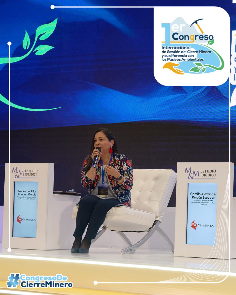 Congreso Internacional de Cierre Minero (@cierredeminas) on Twitter photo Ivonne del Pilar Jiménez, Vicepresidenta de Contratación y Titulación de <a href="/ANMColombia/">AgenciaNaldeMinería</a>, expone la visión gubernamental sobre el cierre minero, resaltando las regulaciones y estrategias de política pública que guían este proceso. 📜🌱
"En Colombia, la actividad minera se rige por Ivonne del Pilar Jiménez, Vicepresidenta de Contratación y Titulación de <a href="/ANMColombia/">AgenciaNaldeMinería</a>, expone la visión gubernamental sobre el cierre minero, resaltando las regulaciones y estrategias de política pública que guían este proceso. 📜🌱
"En Colombia, la actividad minera se rige por