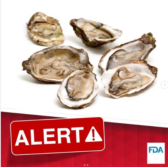 FDA advises restaurants and retailers not to serve or sell and consumers not to eat certain frozen, raw, half-shell oysters from Republic of Korea potentially contaminated w/ #norovirus. Distributed in AZ, CA, CO, GA, ID, KS, NV, TX, UT, WA and more.  fda.gov/food/alerts-ad…
