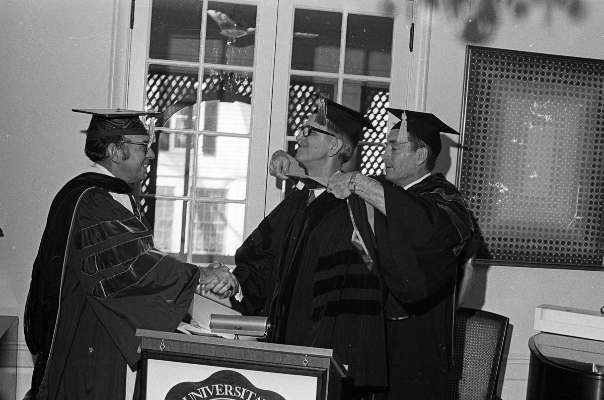 Did you know Fritz Russ received an honorary doctorate degree in Engineering Science in 1975 from OHIO before our college was renamed after him and his wife, Dolores Russ, in 1994? 🎓

📸: <a href="/AldenLibDigital/">Archives/Digital/RareBks/SpecialCollections @OhioU</a>