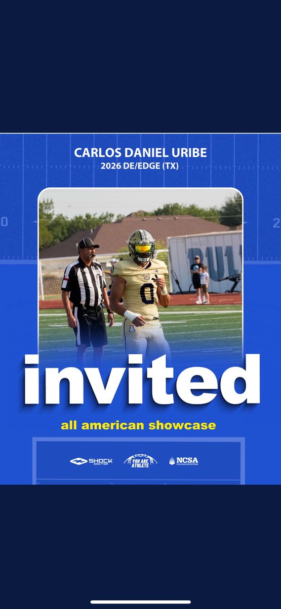 Excited to go out this weekend and compete with the top athletes. Thank you <a href="/youareathlete/">You Are Athlete</a> for inviting me out to compete with the best. Ready to work!!! #RecruitTheDawgPound
@JBA_Bulldogs 
<a href="/CoachEdGarcia/">Coach Edwin Garcia</a> 
<a href="/CoachMikeVigil/">Michael Vigil</a> 
<a href="/RecruitThePound/">RecruitTheDawgPound</a> 
<a href="/ShockDoctor/">Shock Doctor</a> 
<a href="/RoadToHouston/">All-American Showcase</a>