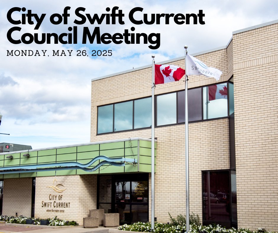 Swift Current (@city_sc) on Twitter photo The next City Council Meeting takes place on Monday, May 26 at
6:30 PM in the Council Chambers.
View the agenda here: swiftcurrent.pub/agenda0526
Watch it here: swiftcurrent.pub/cncl0526 The next City Council Meeting takes place on Monday, May 26 at
6:30 PM in the Council Chambers.
View the agenda here: swiftcurrent.pub/agenda0526
Watch it here: swiftcurrent.pub/cncl0526