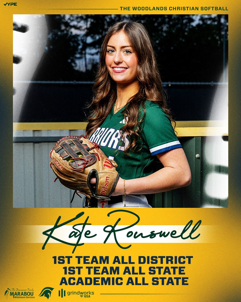 Congratulations to Woodlands Christian Academy Infielder Kate Rouswell (2026) for earning 1st Team All-District, 1st Team All-State and Academic All-State!
<a href="/twcasports/">Woodlands Christian</a> <a href="/twcawarriors/">Woodlands Christian</a> <a href="/TWCAStrength/">TWCA Warrior Strength</a>
#softball <a href="/KRouswell/">Kate Rouswell</a>