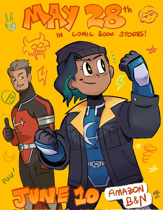 MAISE IS READY TO BATTLE ALIENS AND TEEN ANGST!!  #FamilyForceV is nearly here!!!  Available in your local comic book shop next Wednesday!??   and I are so excited for people to read this thing!!! 