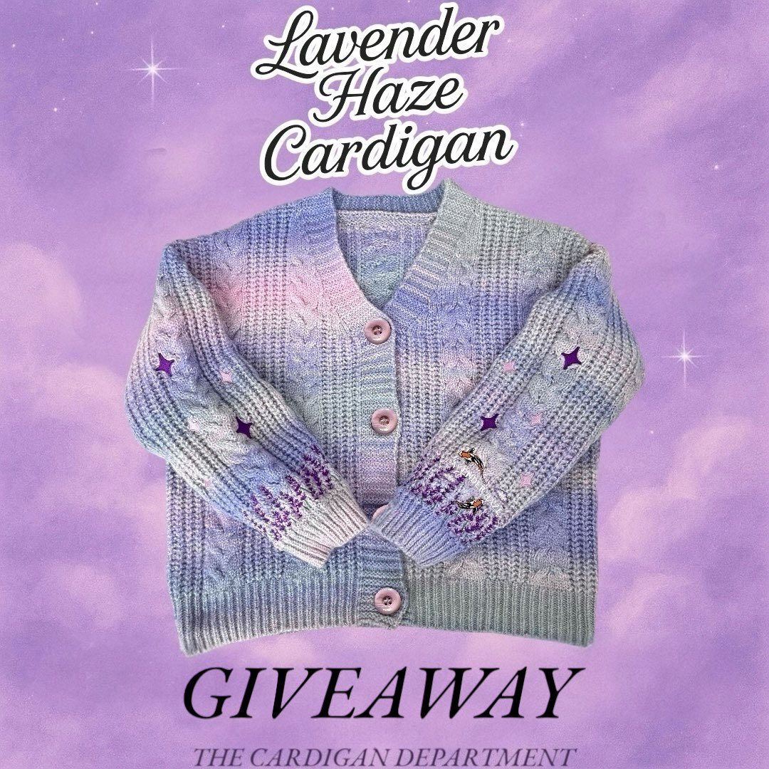 LAVENDER HAZE CARDIGAN INTERNATIONAL GIVEAWAY!

To enter:
1Follow <a href="/TCD_INT/">THE CARDIGAN DEPARTMENT</a>
2Like + repost
3Tag 3 Swifties in the replies

Giveaway ends June 1 at 23:59 GMT!
Pre-orders open now exclusively at The Cardigan Department.

thecardigandepartment.com