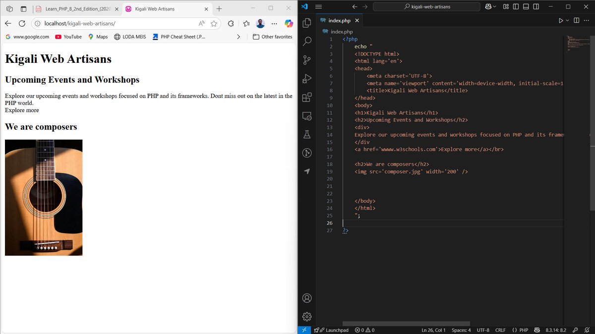 lu.ma/knhcyoss
We are enjoying #php #php30 #software #web brithday through weekly workshops, join us by registering. It all start with Hello Kigali Web Artisans verse.