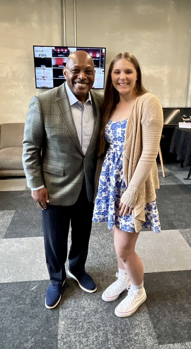 Cailyn, recipient of the Archie Griffin Sportsmanship Award, with the living legend himself. Raider Pride!