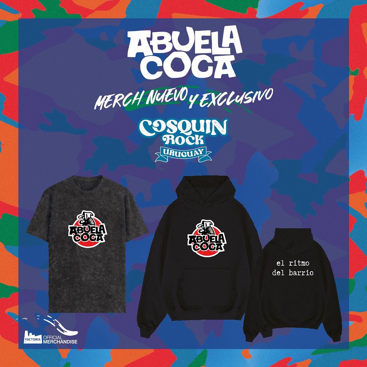 FactoriaMerch's tweet image. ⚡️El viernes estamos con todo el merch 2025 de @Abuela_Coca en todos los puntos de venta en @CosquinRockUy⚡️

Mira todos los diseños acá 👇

instagram.com/p/DJ9oPSzA6pZ/…