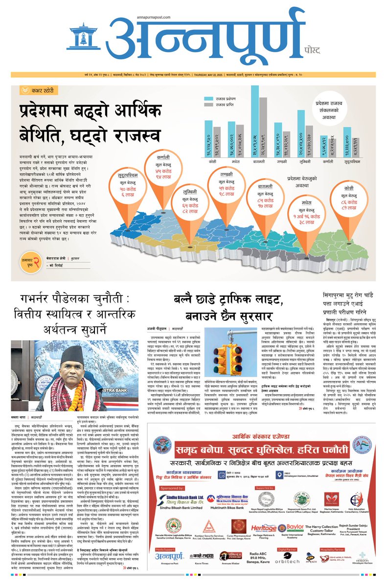 प्रदेशमा बढ्दो आर्थिक बेथिति, घट्दो राजस्व <a href="/Annapurna_Post/">Annapurna Post</a> #frontpage
