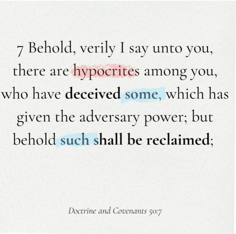 MoreLightTruth's tweet photo. This week in come follow me has one of my favorite scriptures. I was deceived for a time. Everyone's experience is different but the Lord promises to reclaim those who have been deceived.  

https://t.co/GpQjlvdV9c

#lightandtruthletter https://t.co/63wG4VDuzR