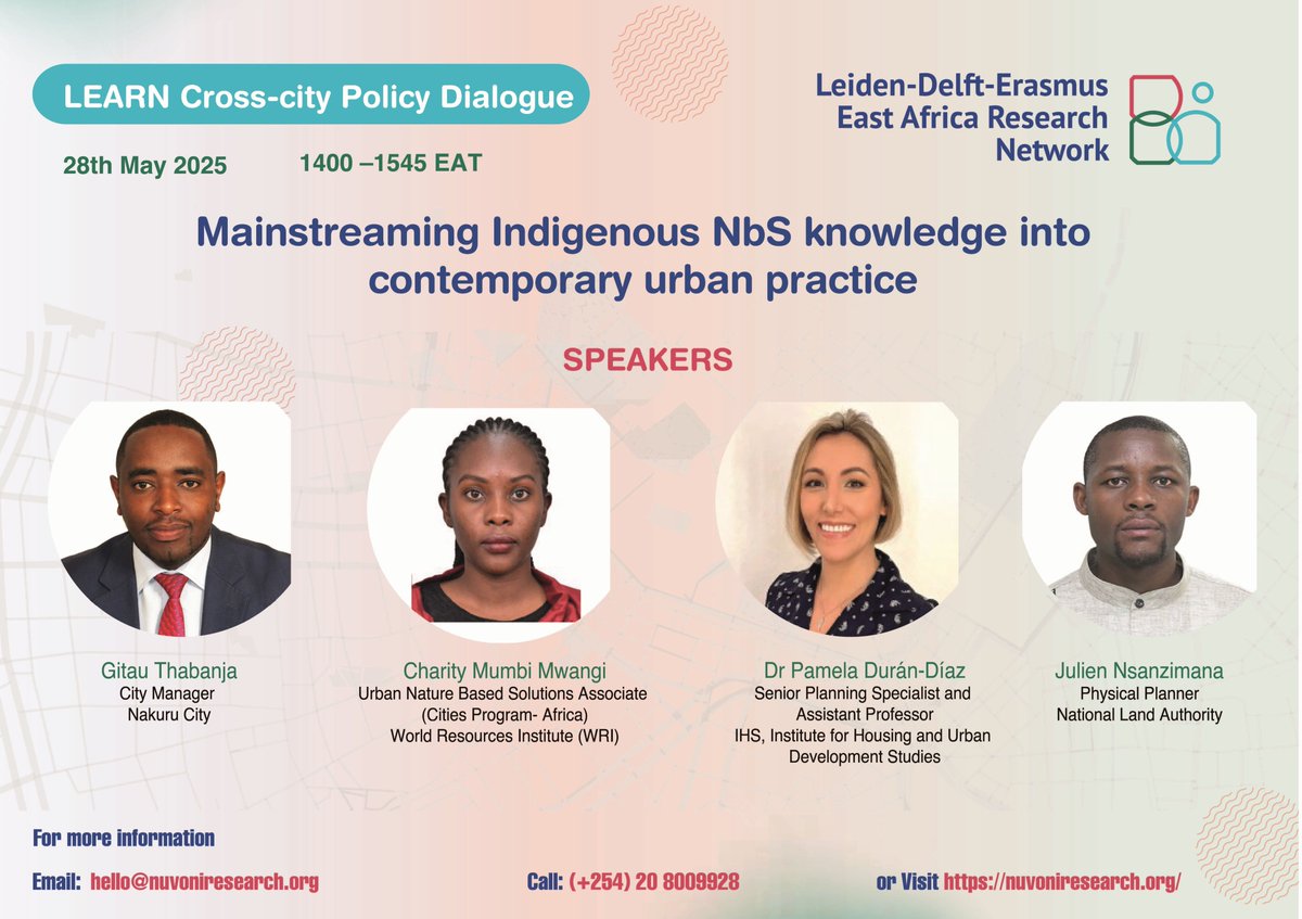 Meet the speakers joining us for the LEARN Cross-city Policy Dialogue on “Mainstreaming Indigenous NbS Knowledge into Contemporary Urban Practice”
#NatureBasedSolutions