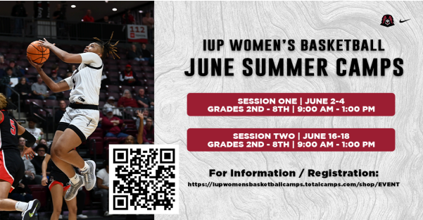 Click here to register for the June IUP Summer Basketball camps!

WOMEN'S: …pwomensbasketballcamps.totalcamps.com/shop/EVENT

MEN'S: iupmensbasketballcamps.totalcamps.com/shop/EVENT 
edl.io/n2074332