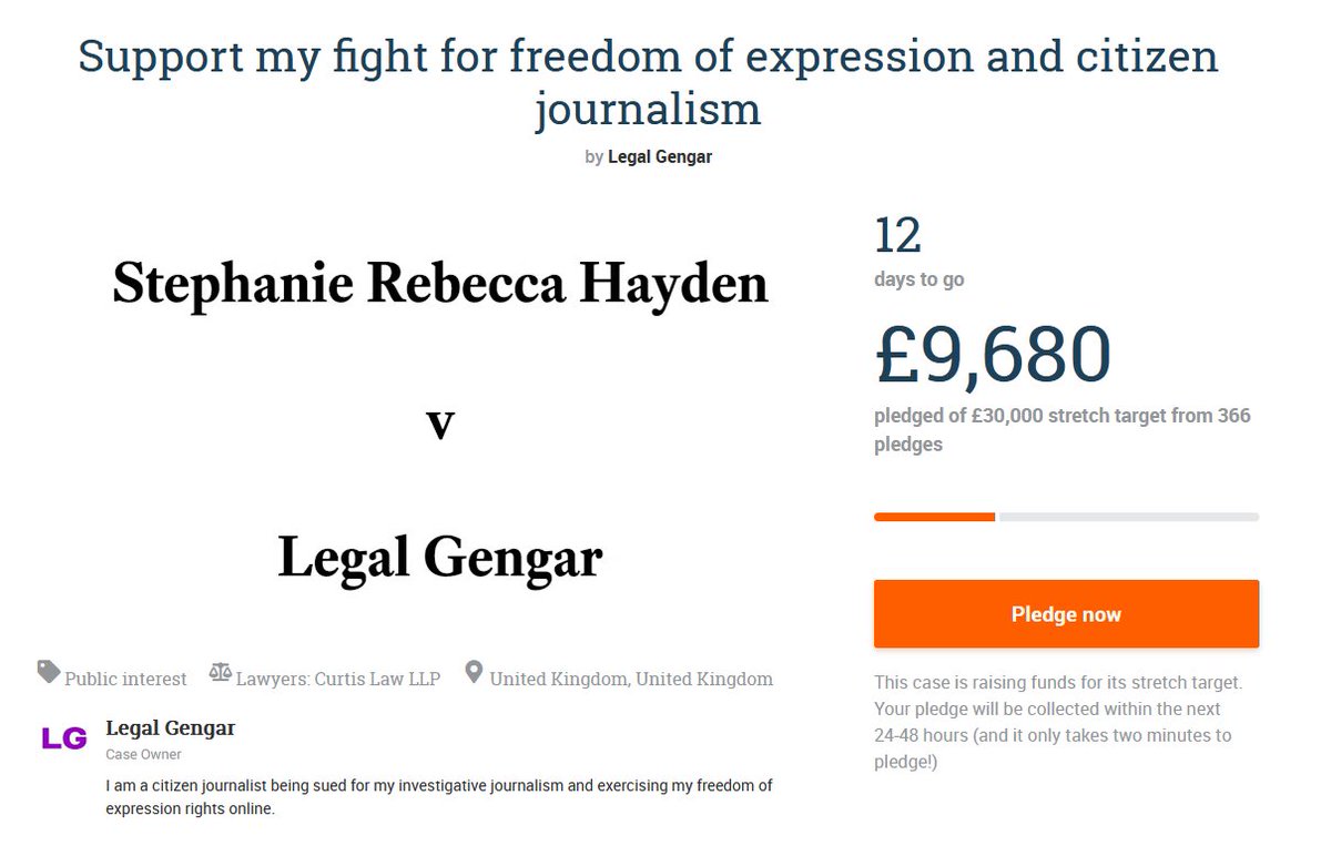 Just £320 away from £10,000—almost a third of the way to the target of £30,000. I will be seeking a civil restraining order to stop my opponent from suing anyone else.

Donate and share the link: grift.watch/donate

Together, we can triumph over this legal loser.

Thank you