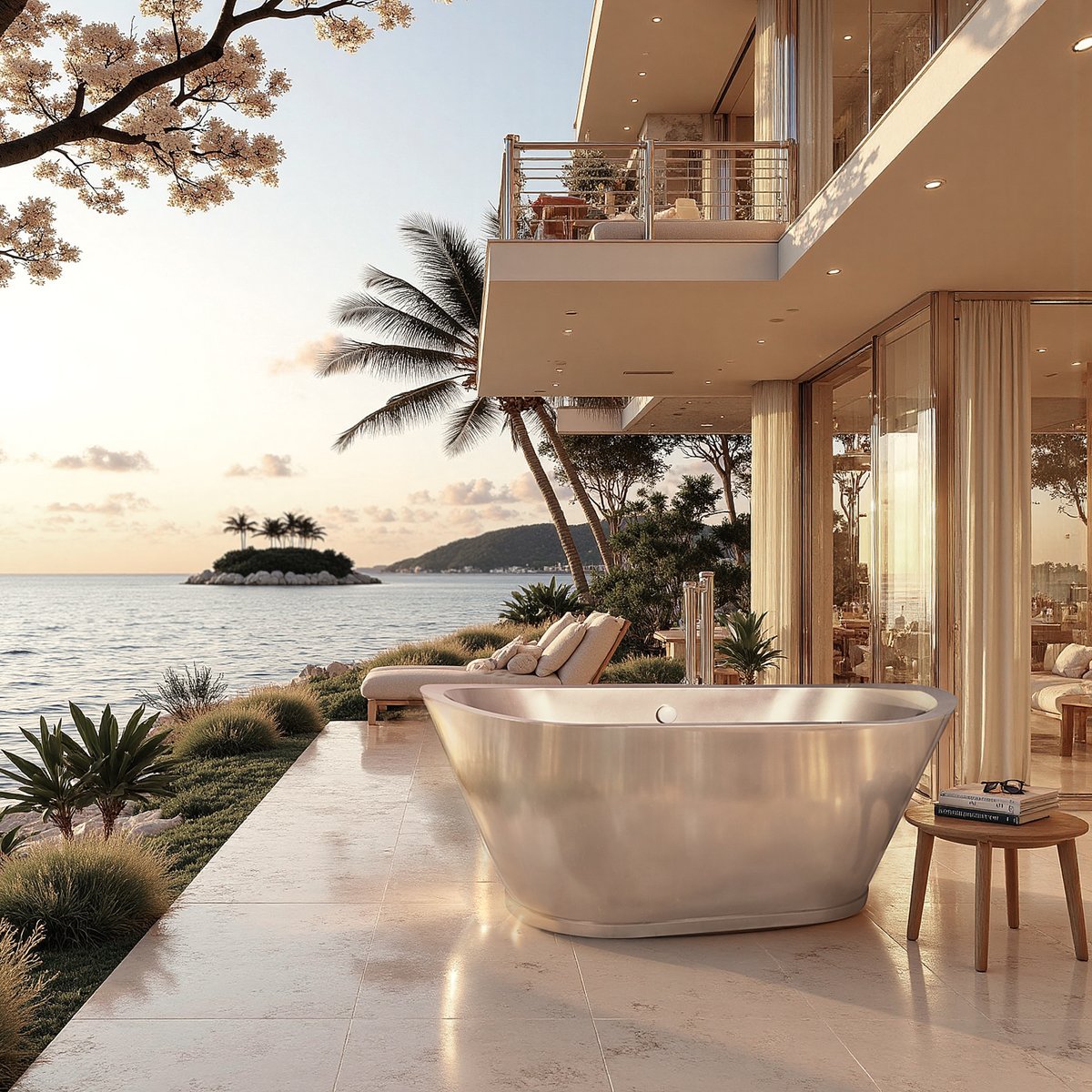 akicon_inc's tweet photo. This handcrafted beauty isn't just a bathtub - it's a front-row seat to paradise. Sunset dips, ocean breeze, and the luxury you deserve.🛁🌴🌇
#LuxuryLiving #OutdoorBath #CopperTubGoals #OceanfrontEscape #BathGoals #SoakInStyle #HomeSpaVibes https://t.co/APiK3XpIAY