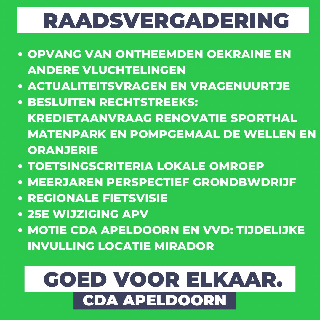 CDA Apeldoorn (@cda_apeldoorn) on Twitter photo 