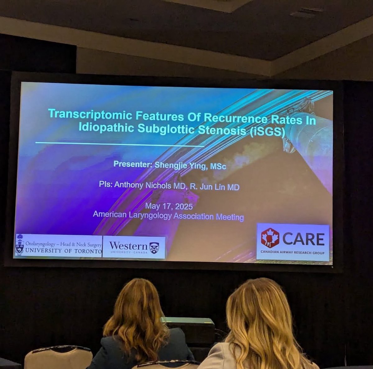 Western_MDPhD's tweet image. Congratulations @Shengjiey1 (PIs Dr. Jun Li & Dr. Anthony Nichols @nicholslab1) for being the first Canadian to win the Casselberry Award for best paper at the American Laryngology Association Meeting! Amazing research being conducted by this team!