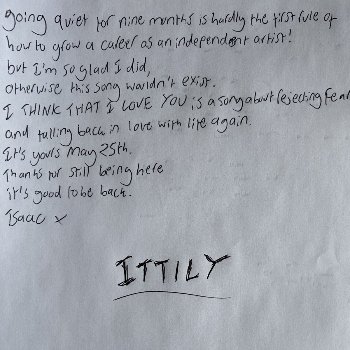 I Think That I Love You. my first single in nearly a year, out May 25th. it’s good to be back :) xx

pre-save: isaacanderson.os.fan/ithinkthatilov…