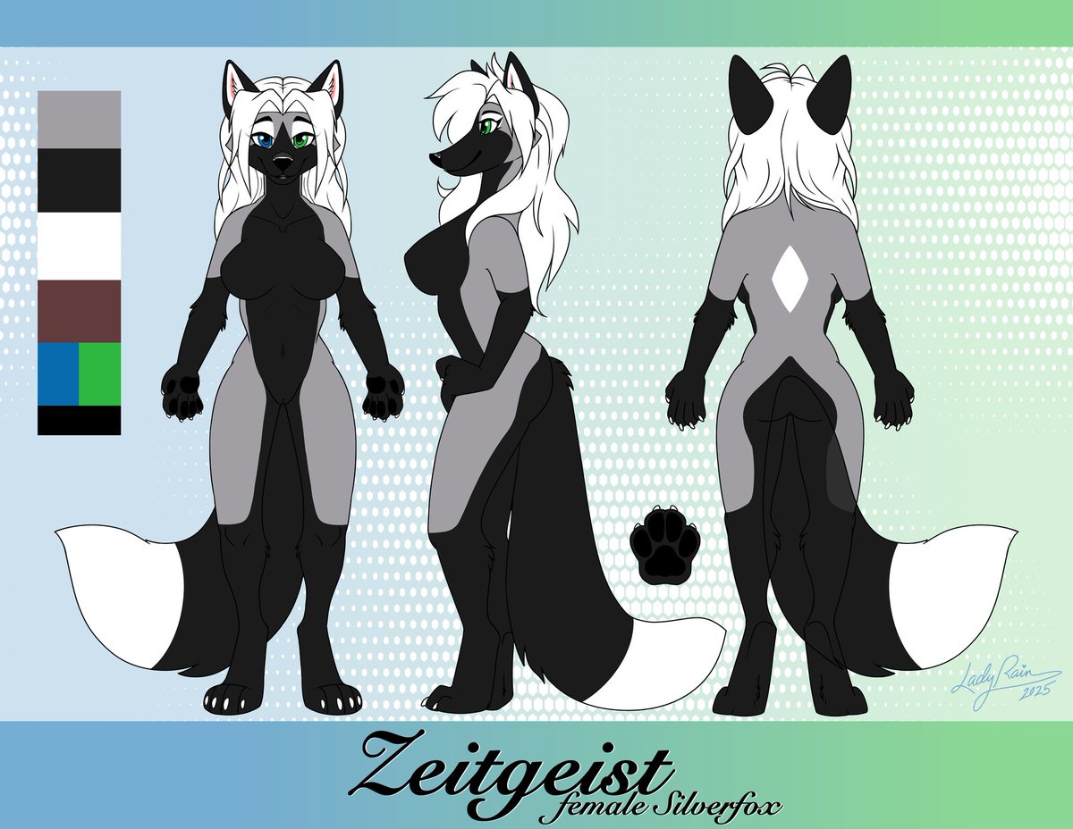 Recently completed ref sheet for <a href="/casidhe/">Casidhe/Zeitgeist</a> character Zeitgeist