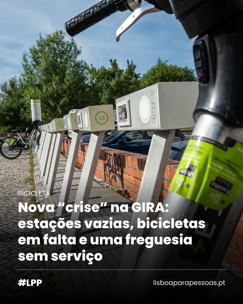 A Câmara de Lisboa celebra a chegada da GIRA a todas as freguesias da cidade, mas os utilizadores têm poucos motivos para festejar: faltam bicicletas por toda a cidade, as estações têm estado quase vazias e, na freguesia de Santa Clara, a GIRA está desactivada há quase um mês.