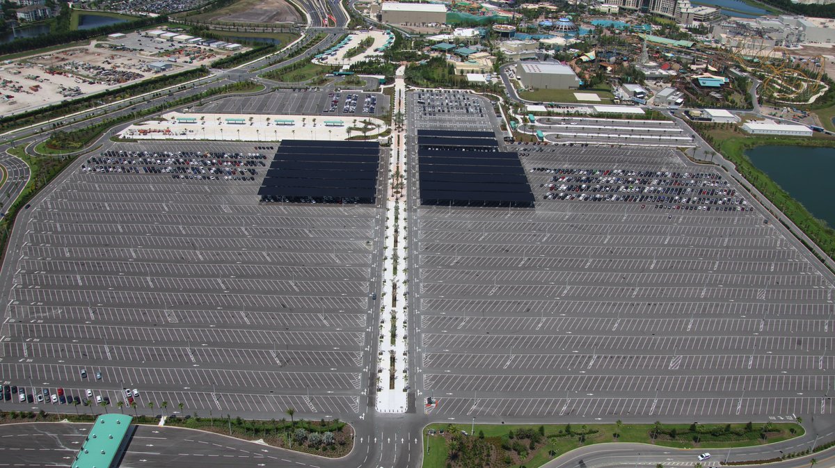 bioreconstruct's tweet photo. Aerial look at guest parking at about noon on Grand Opening day of Epic Universe.

Universal is holding back ticket sales to find out how guests use the park. Park today is mostly Universal Resort guests. 11 hotels. 

Easier to fix problems now. Add day guest ticket sales later. https://t.co/OwWDUo3OPv