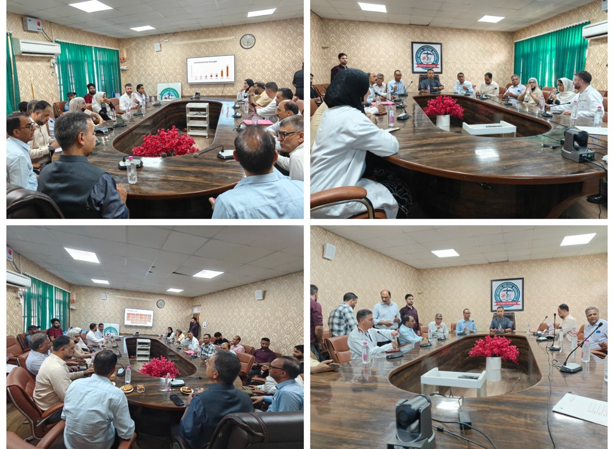 Mission Director <a href="/NHMJK5/">NHM, J&K</a>, Shri Nazim Zai Khan (IAS), visited #GMCBaramulla reviewed the 50-bed Childcare Block &amp; key departments. He chaired a meeting with Principal <a href="/jahangir_prof/">Dr. Prof. Majid Jahangir</a>, assuring swift action on issues to boost healthcare services. <a href="/DICBaramulla/">Information and PR Baramulla</a>
<a href="/NHMJK5/">NHM, J&K</a>