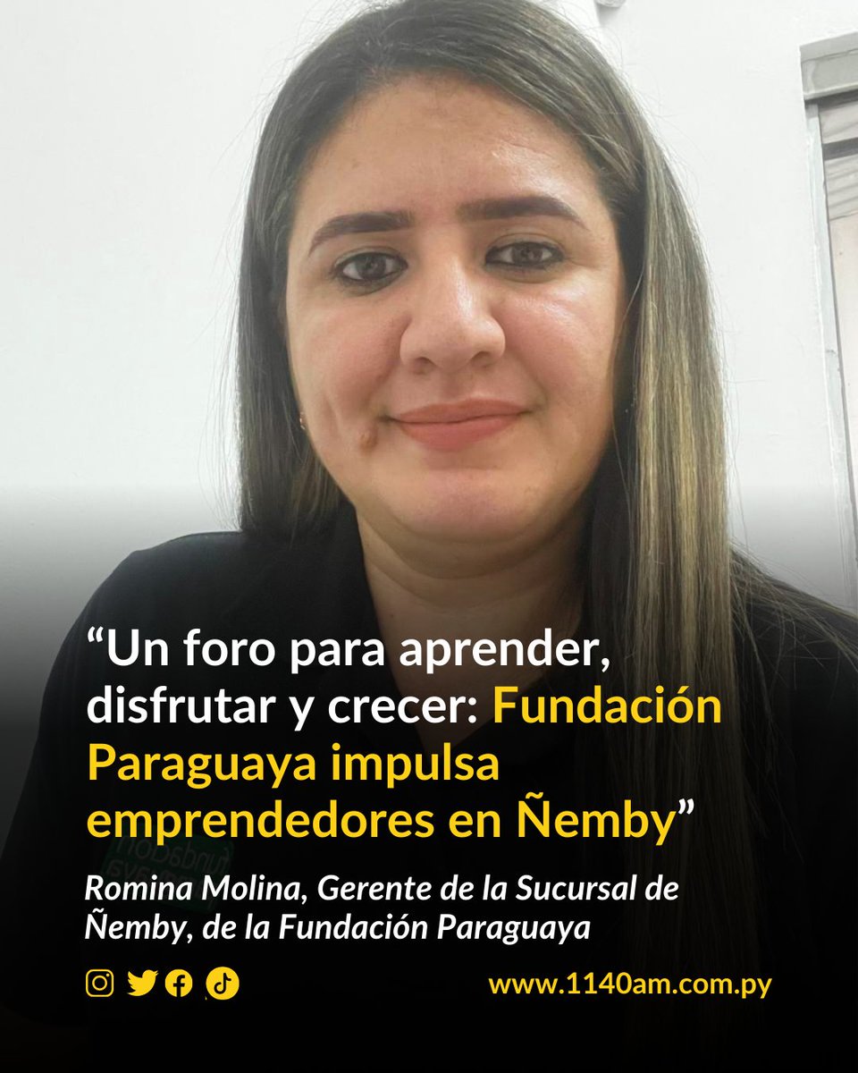Central Radio 1140 AM (@central1140) on Twitter photo 🎯 "Sentí que se Puede": foro para emprendedores en Ñemby
📍 HOY - Club Fulgencio Yegros, Ñemby
🕝 De 14:30 a 17:00
🎤 Organiza: Fundación Paraguaya <a href="/fundaparaguaya/">Fundación Paraguaya</a>
La Fundación Paraguaya lanza el foro "Sentí que se Puede”, una jornada gratuita enfocada en capacitar a 🎯 "Sentí que se Puede": foro para emprendedores en Ñemby
📍 HOY - Club Fulgencio Yegros, Ñemby
🕝 De 14:30 a 17:00
🎤 Organiza: Fundación Paraguaya <a href="/fundaparaguaya/">Fundación Paraguaya</a>
La Fundación Paraguaya lanza el foro "Sentí que se Puede”, una jornada gratuita enfocada en capacitar a