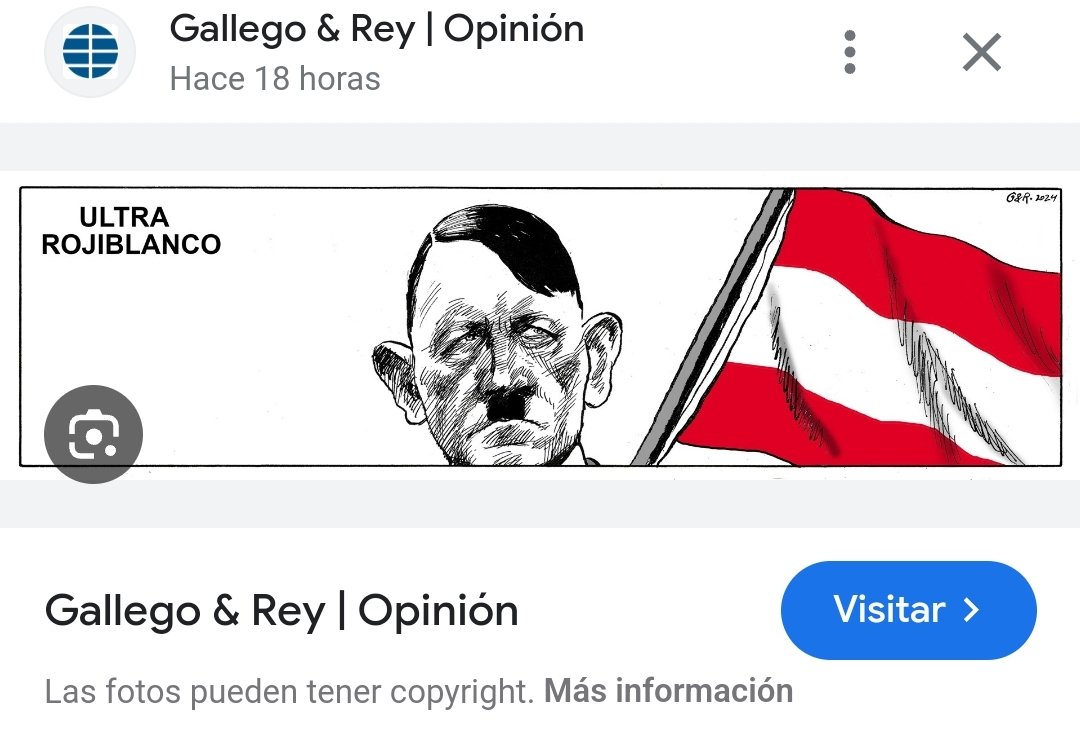 Esta mañana ha tenido lugar el acto de conciliación por la viñeta de Gallego y Rey en El Mundo, sin posibilidad de avenencia. Señales de Humo interpondrá la oportuna querella por injurias y calumnias a los "ultras" del #Atleti, al compararles con Hitler.
Yo también soy un ULTRA.