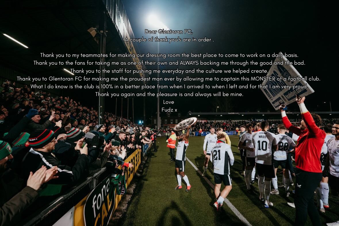 Thank you <a href="/Glentoran/">Glentoran FC</a> 💚❤️🖤