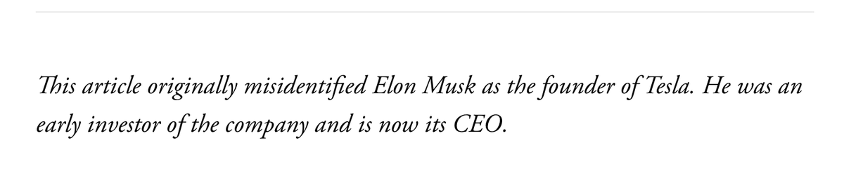 Elon Musk will not like the correction on this story.