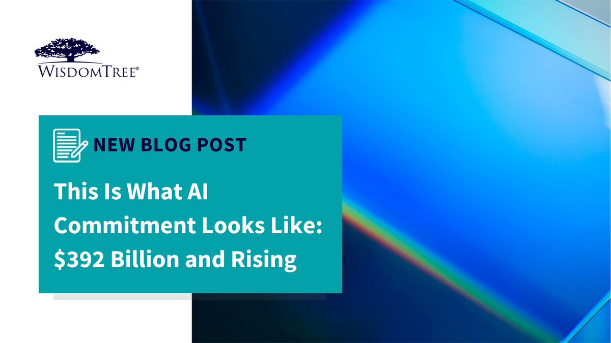 WisdomTree (@wisdomtreefunds) on Twitter photo AI infrastructure spending is set to hit $392 billion in 2025, more than the past two years combined.
<a href="/CGannatti/">Chris Gannatti</a> explains how this massive capital wave is not a bubble but a foundational shift, reshaping tech strategy, earnings and investor opportunity.
Read the blog post: AI infrastructure spending is set to hit $392 billion in 2025, more than the past two years combined.
<a href="/CGannatti/">Chris Gannatti</a> explains how this massive capital wave is not a bubble but a foundational shift, reshaping tech strategy, earnings and investor opportunity.
Read the blog post: