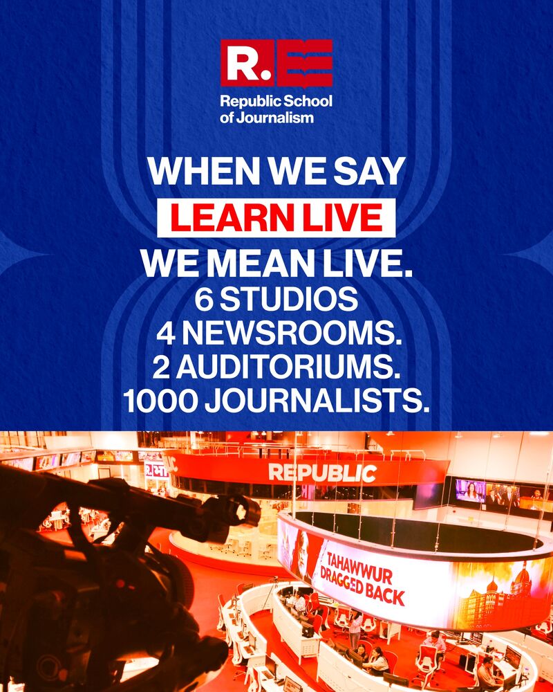 #RepublicSchoolOfJournalism | Work with Editors. Train in live environments. Graduate with the skills that any modern newsroom demands. Limited seats available.

Apply Now 👉 republicschoolofjournalism.com
.
.
.
#RepublicSchoolOfJournalism | #RepublicTV | #Republic | #Noida | #Education