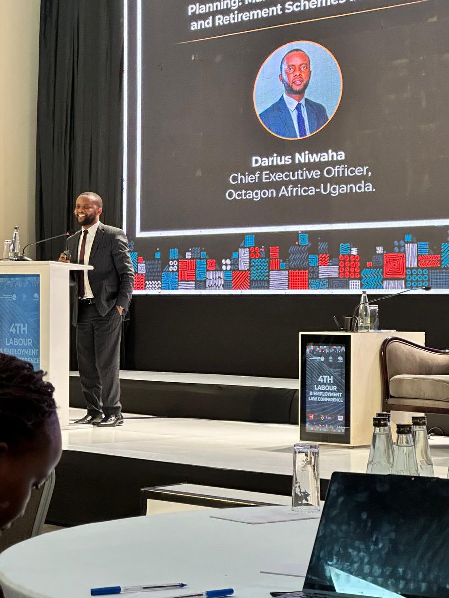 octagon_uganda's tweet image. We were privileged to have CEO, Darius Niwaha, deliver an address at the 4th Labour & Employment Law Conference under the theme “Traversing the Legal Uncertainties of the New World of Work.”
He shared insights on managing provident funds and retirement schemes
#OctagonUganda