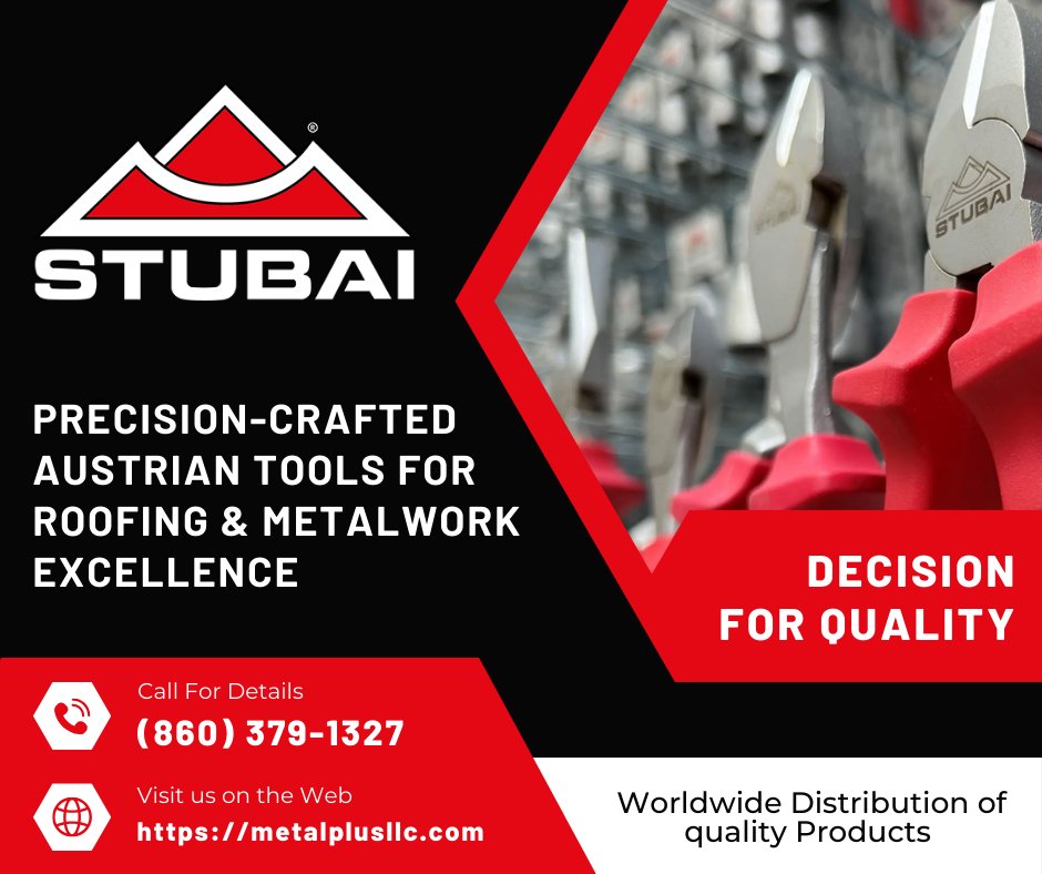 MetalPlusLLC's tweet image. Discover the precision and craftsmanship of Stubai tools—trusted by professionals around the world. From recoilless hammers to specialty pliers and seamers, every Stubai product reflects a legacy of durability, performance, and ergonomic design.