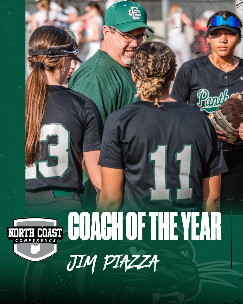 Huge congrats to our softball team for sweeping the top honors at the recent North Coast Conference meeting — Player of the Year, Pitcher of the Year, and Coach of the Year! 
Way to go, Panthers!