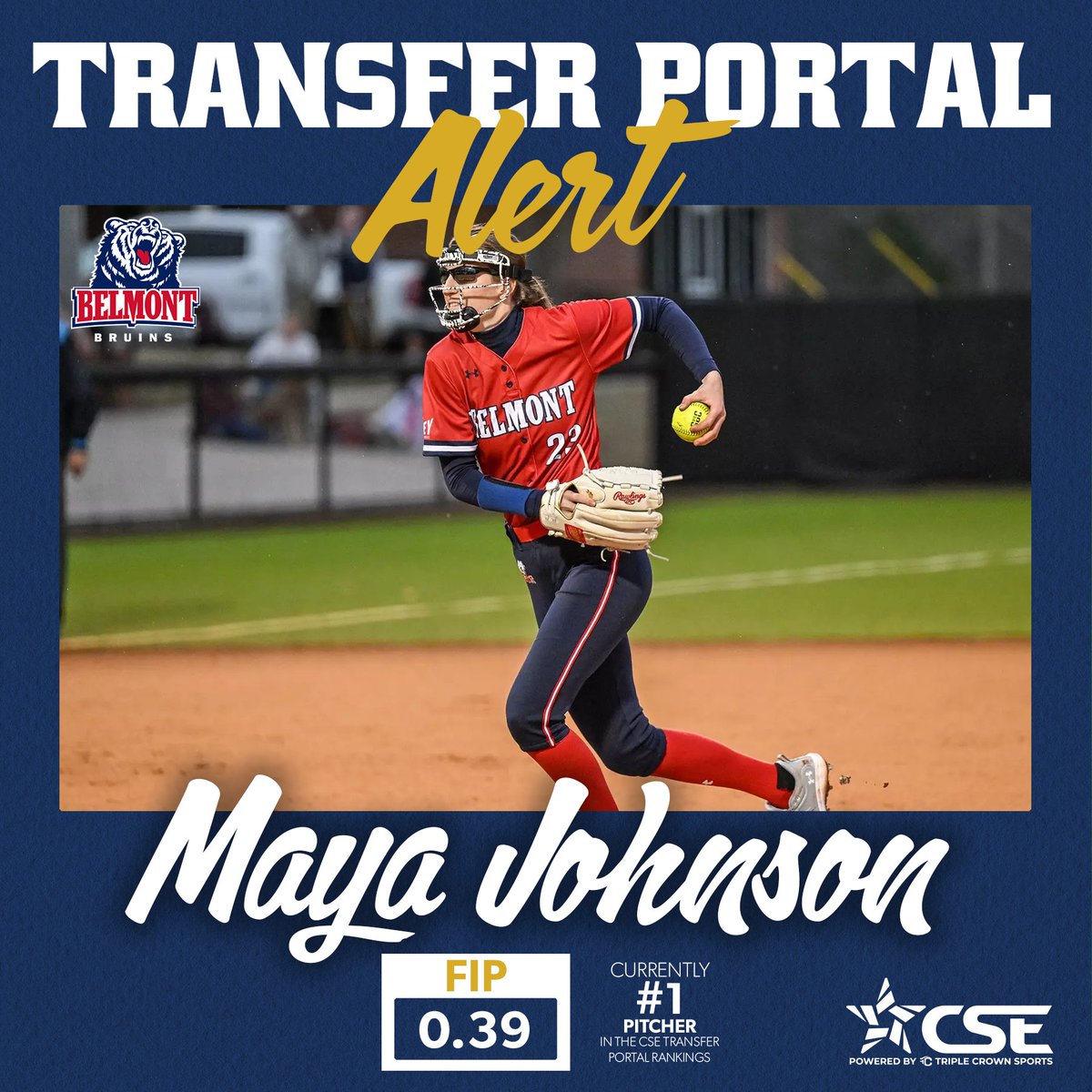 CSE Softball (@csevalsoftball) on Twitter photo Kicking off our yearly portal content with a massive addition to the CSE Transfer Portal Rankings!
Belmont ace, Maya Johnson, enters as the #1 ranked pitcher settling in with a .39 FIP and 366 K's in 2025.
See more rankings below! ⬇️
app.cseval.com/transfer-porta…
<a href="/MayaJohnson_SJA/">Maya Johnson</a> Kicking off our yearly portal content with a massive addition to the CSE Transfer Portal Rankings!
Belmont ace, Maya Johnson, enters as the #1 ranked pitcher settling in with a .39 FIP and 366 K's in 2025.
See more rankings below! ⬇️
app.cseval.com/transfer-porta…
<a href="/MayaJohnson_SJA/">Maya Johnson</a>