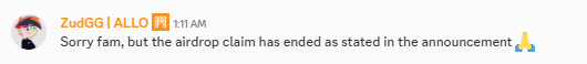 0xMaku's tweet photo. 🚨ALLO $RWA airdrop disaster! 🤦♂️
Scam or just incompetent?
They hyped the community for a year, then rug-pulled the claim process, capping it early & favoring low-point bot accounts (or their own bots?).
Real users screwed, trust in #Web3 takes another hit. #AlloScam #CryptoFail