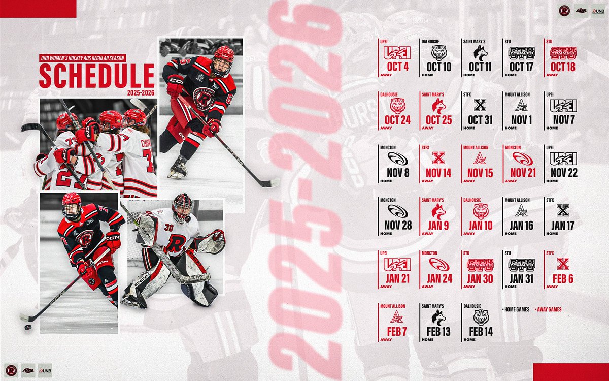Let the countdown begin ⏳

The 2025-26 AUS Women's Hockey season schedule has arrived!

<a href="/UNBWHockey/">UNB REDS Women's Hockey</a> | #goredsgo