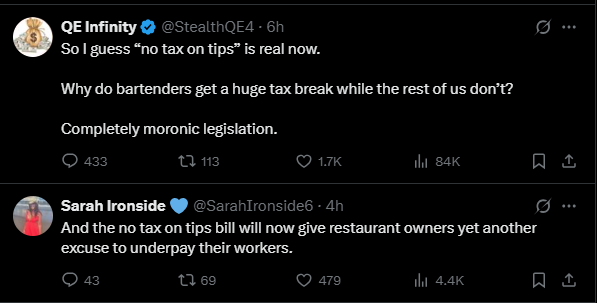 So, which is it?  Do restaurant and bar workers have an unfair advantage, or are they being paid too little?  Either way, apparently not taxing them is bad....