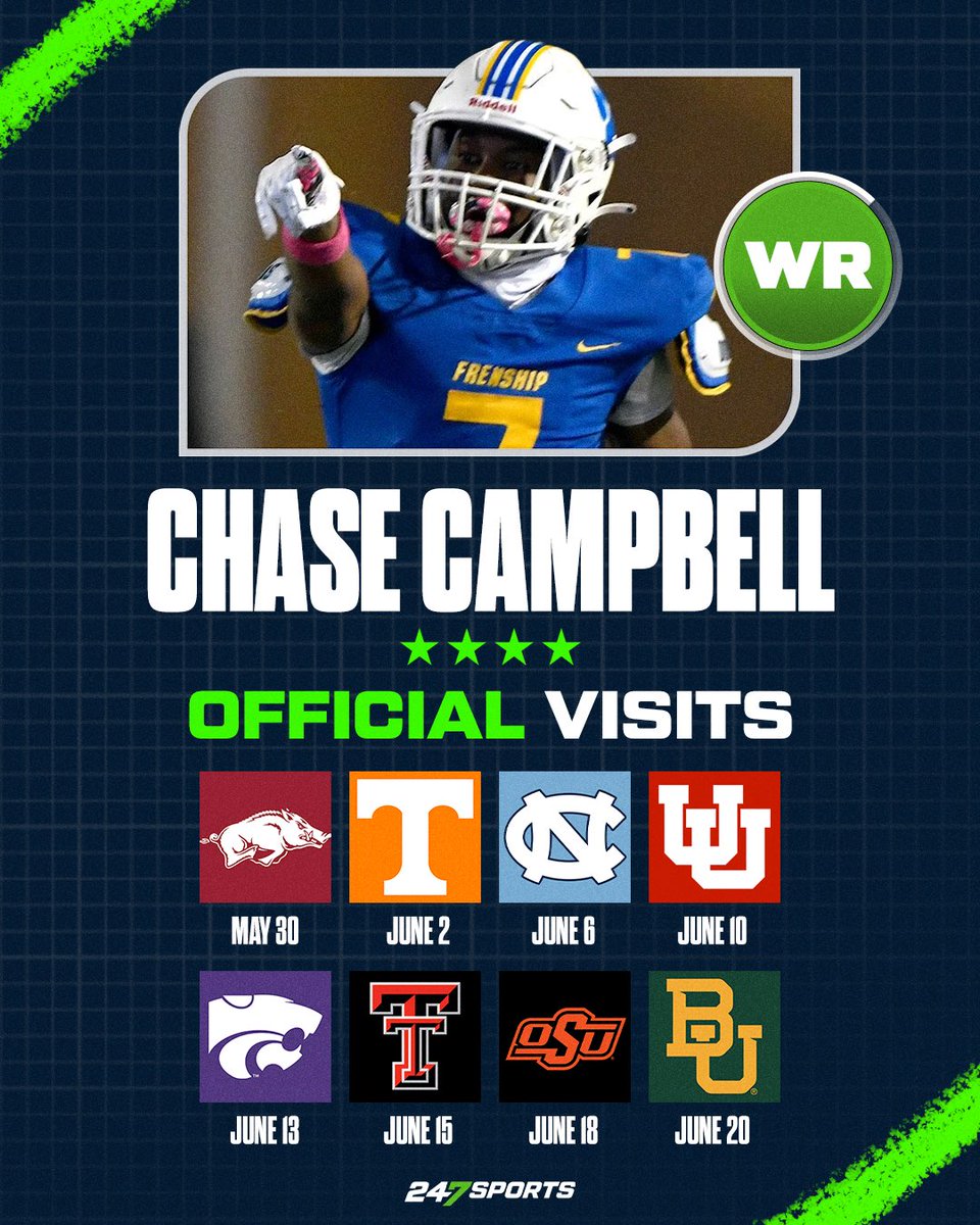 Chase Campbell (@26chasec) on Twitter photo Official visit dates set! <a href="/MikeRoach247/">Mike Roach</a> 
<a href="/SemperImpetus/">Frenship Football</a> <a href="/CoachWhiteDB1/">Coach White</a> Official visit dates set! <a href="/MikeRoach247/">Mike Roach</a> 
<a href="/SemperImpetus/">Frenship Football</a> <a href="/CoachWhiteDB1/">Coach White</a>