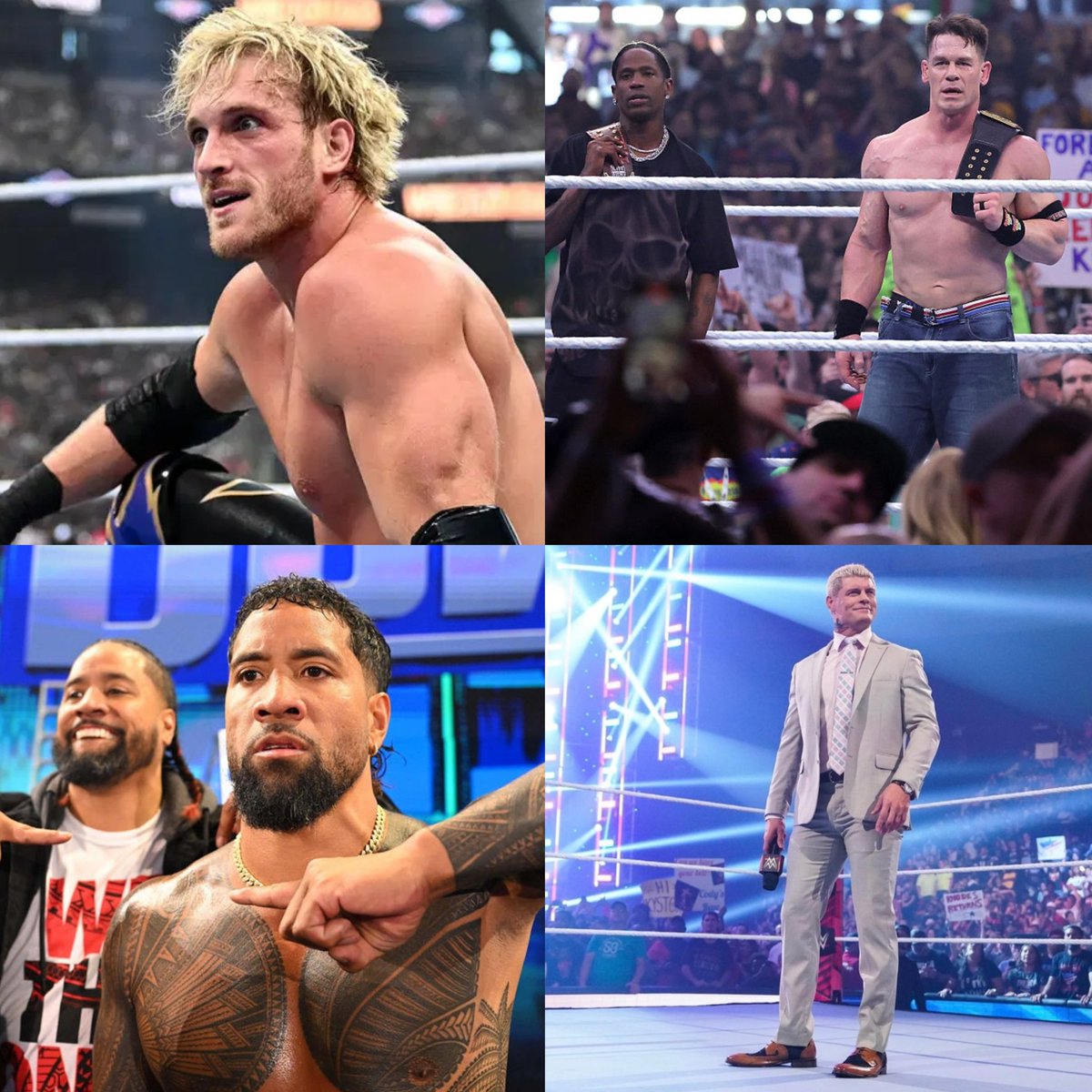 RhodesKotaEra's tweet image. BREAKING: One of the possible plans floating around for Money In The Bank is having Logan Paul team up with Travis Scott &amp;amp; John Cena to take on the team of Cody Rhodes &amp;amp; The Usos 

[PWInsider] 

What 😭😭