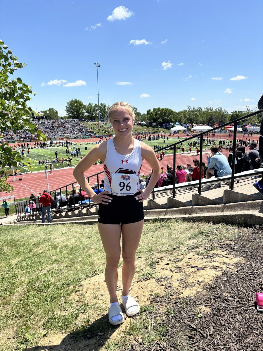Senior Remy Kirby finishes her jumping  career placing 20th in the Class B girls triple jump with a jump of 34-05.50! A great leader for our girls team and one of the best jumpers ever in our program! 
Congrats on a successful year Remy!