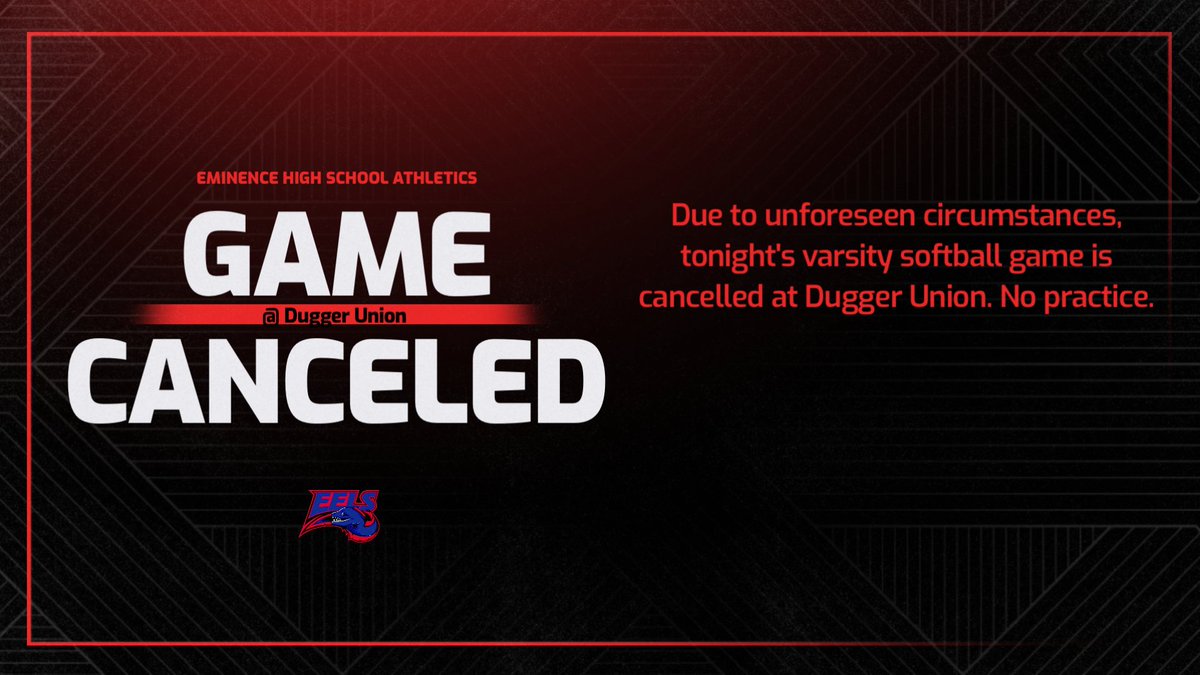 Important Information regarding tonight's Varsity Softball game at Dugger Union.