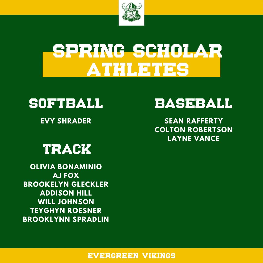 Congratulations to our Spring Scholar Athletes!