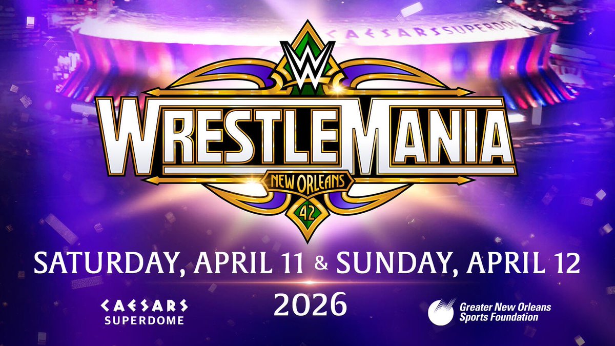 Wrestle Ops (@wrestleops) on Twitter photo WrestleMania 42 next year is no longer set to take place in New Orleans.
According to a statement from The Greater New Orleans Sports Foundation it indicates that the event is being rescheduled to an unspecified year in the future.
(via <a href="/wrestlenomics/">Wrestlenomics</a>) WrestleMania 42 next year is no longer set to take place in New Orleans.
According to a statement from The Greater New Orleans Sports Foundation it indicates that the event is being rescheduled to an unspecified year in the future.
(via <a href="/wrestlenomics/">Wrestlenomics</a>)