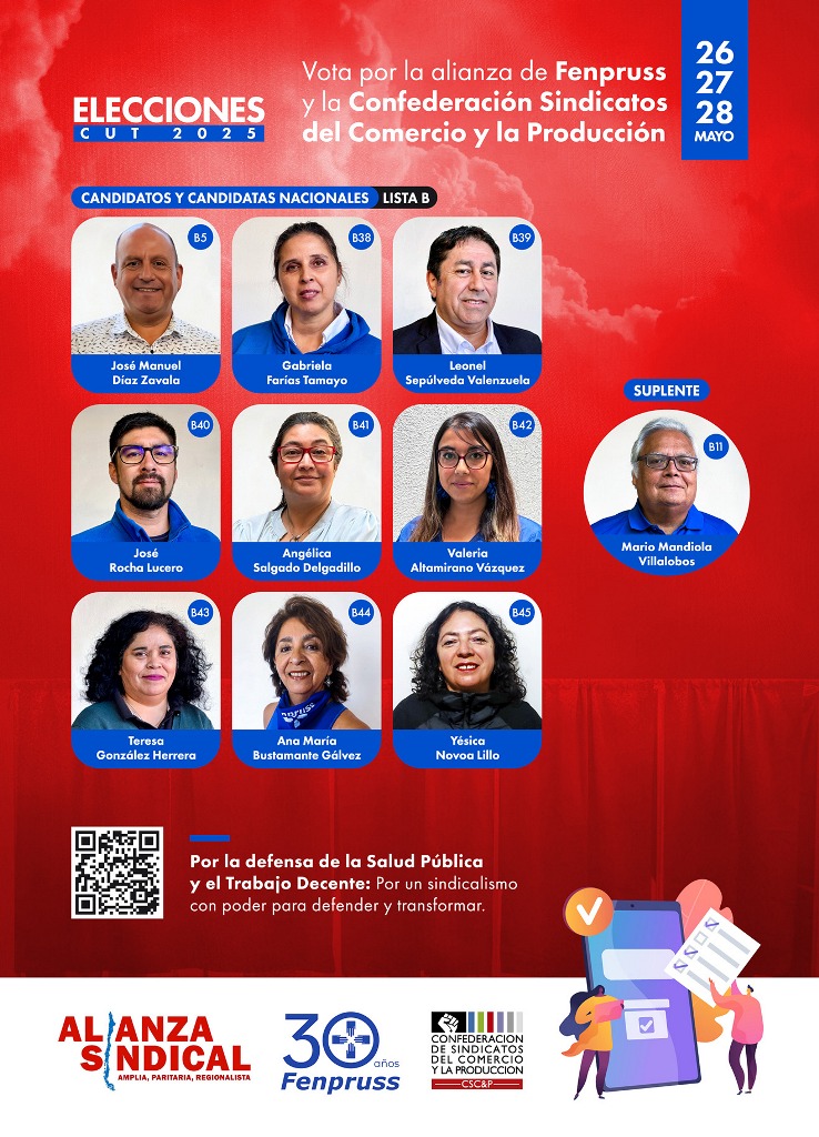 #EleccionesCut 🔵 La B de nuestra lista no es cualquier B, es la B de la Buena lucha por los derechos de los trabajadores y trabajadoras de la Salud. 🇨🇱
✊ En la elecciones de los candidatos nacionales, ¡Vota por la B 🗳️ 
¡Estos son nuestros candidatos y candidatas!👇