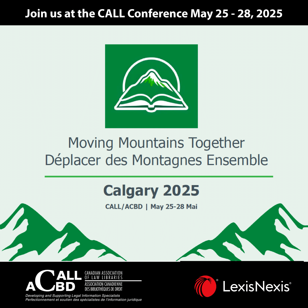 LexisNexisCan's tweet image. LexisNexis Canada is a proud sponsor of the CALL/ACBD Conference, hosted in Calgary this year.

LexisNexis Canada est fier d’être un commanditaire principal de la conférence CALL/ACBD, qui se déroule cette année à Calgary.
callacbd.ca/2025registrati…

#LexisNexisCanada #CalgaryEvent