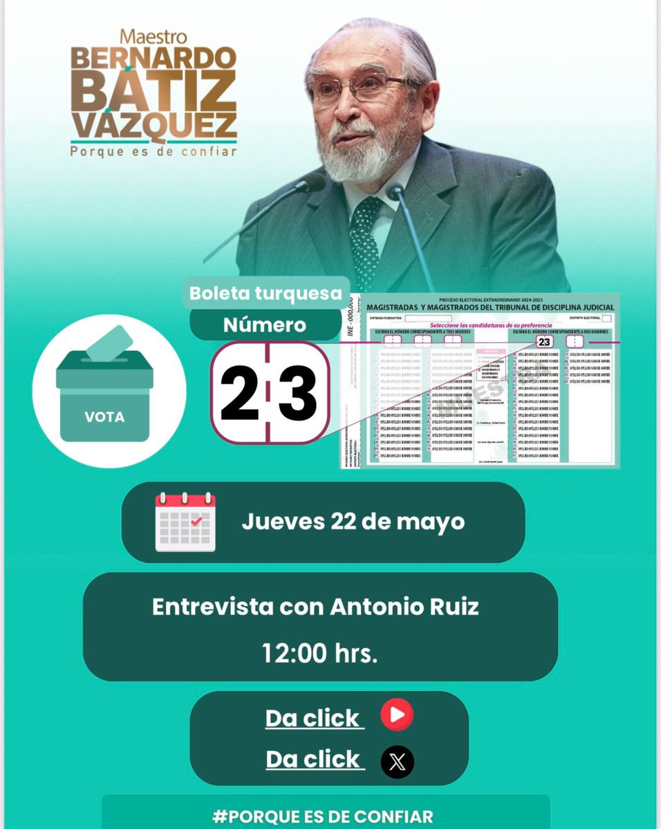 Hoy, a las 12:00 en entrevista con <a href="/jantonioruizh/">J. Antonio Ruiz H. 🇺🇸 🇲🇽</a> por youtube.com/live/ZMgL0u_g4… ¡No se la pierdan!